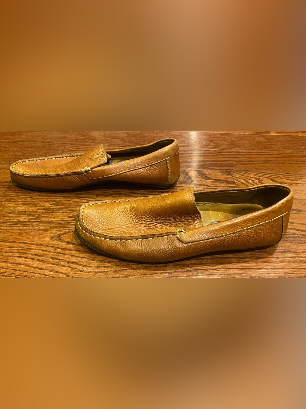 1901 Men’s Brown Pebbled Leather Loafers Sz 8.5 Rubber Sole Made In Brazil - Picture 5 of 7